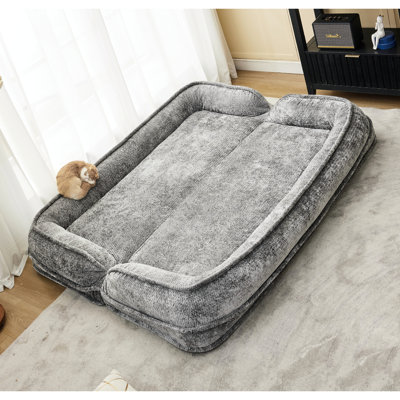 Vidéo fournie, paresseux, lit double pour chien humain, 5 dossiers réglables, chenille, revêtement en chenille de travail et de lecture, 21 positions, coussin gonflable, très grand canapé pour s'étirer