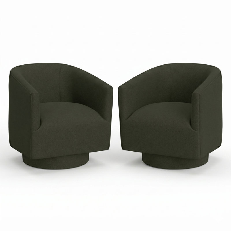 Leeroy 29'' Wide Swivel Armchairs, Green