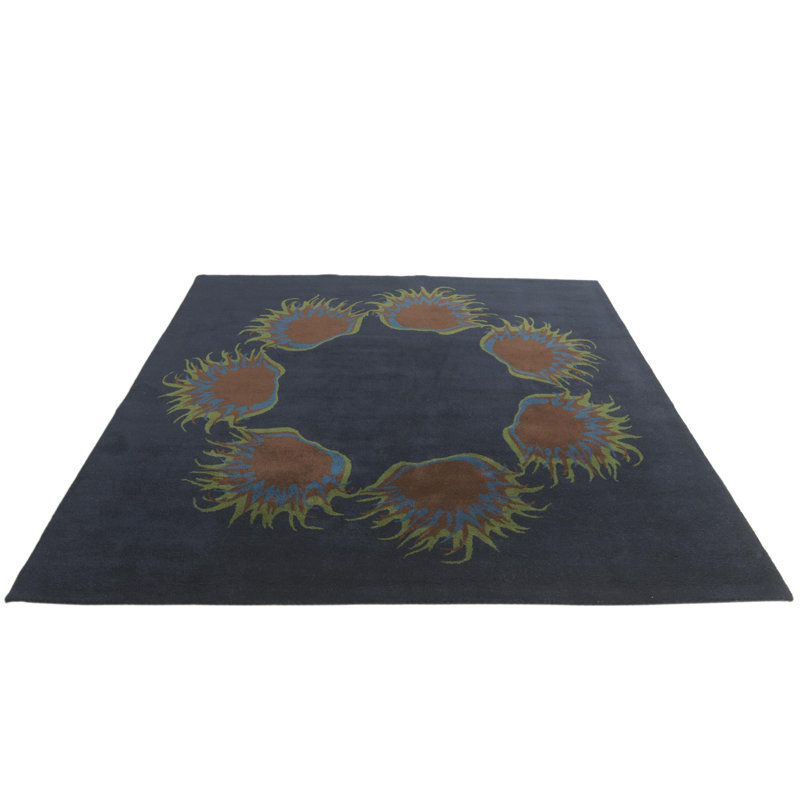 Tapis carré bleu marine Orlando