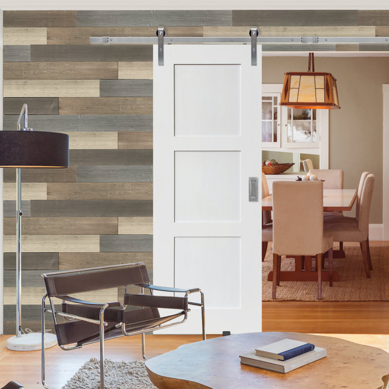 Matte White MDF Shaker Barn Door 48" x 84"