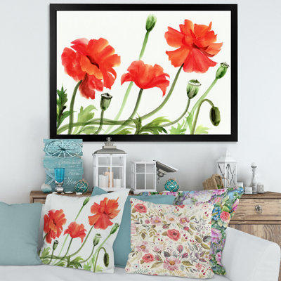 «Vintage Red Poppies III», reproduction sur toile