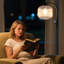 Lampe sur pied arquée 59 po avec abat-jour en verre et ampoule incluse