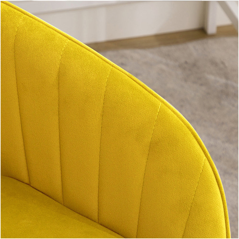 Chaise de bureau TY, Jaune vif, Argent argent
