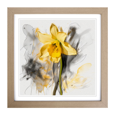 Daffodil Gestural Art No.1 - Framed Print