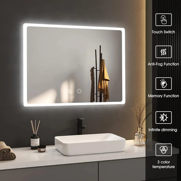 Kymberlie Rectangle Wall Mirror, 34" x 27"