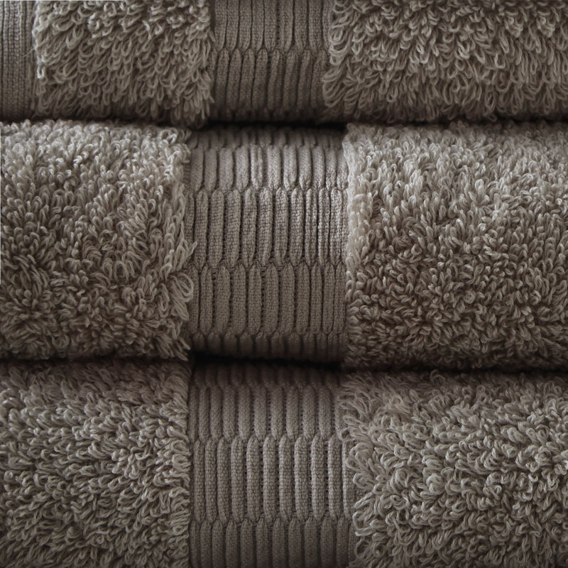 Ensemble de serviettes 6 pièces 100% coton de qualité égyptienne Luce, Taupe foncé