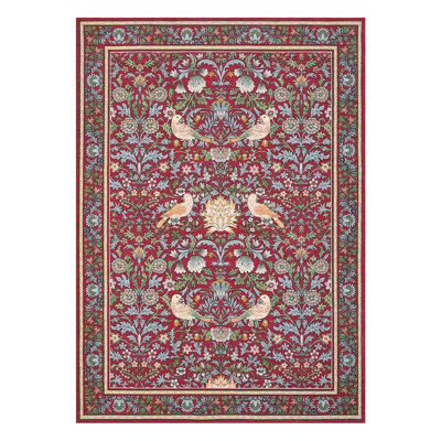 Tapis lavables rouges 9 x 12 pour la chambre à coucher du salon, grand tapis décoratif à imprimé animalier floral, tapis de sol pliables antidérapants à poils courts pour chambre d'enfant