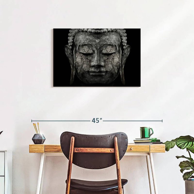 Adella Grunge Black Buddha, 20" H x 30" W