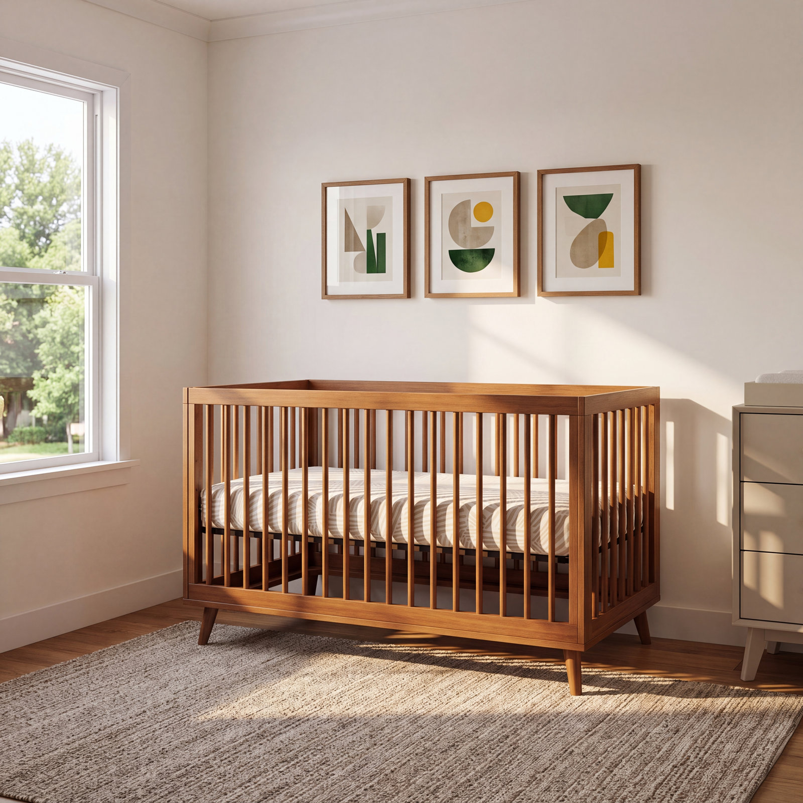 Oat Stripe Muslin Mini Crib Sheet