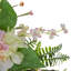 Couronne florale de baies et de fougères hydrangées - rose, 20 po