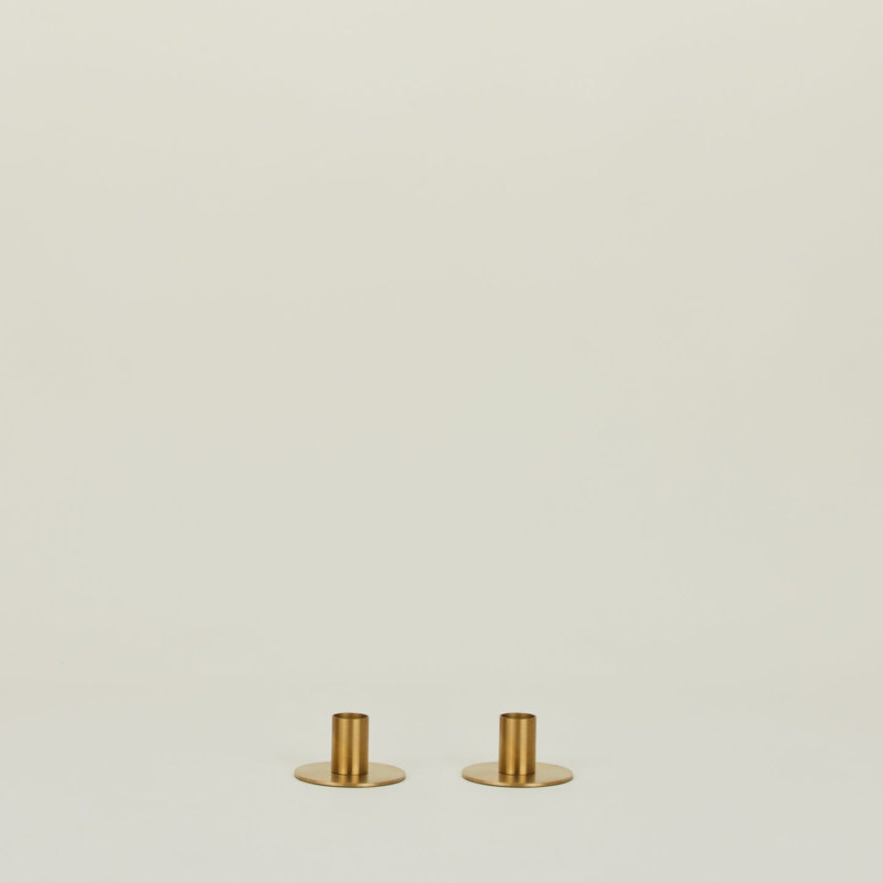 Essential 1.5'' H Stainless Steel Tabletop Candlestick, Brass