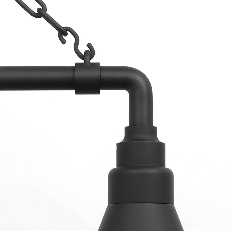 Thomas O'Brien, "Academy 17.5" Anchored Mack Barn Light in Matte Black with 12.5" Green Conical Savannah Shade, Matte Black
