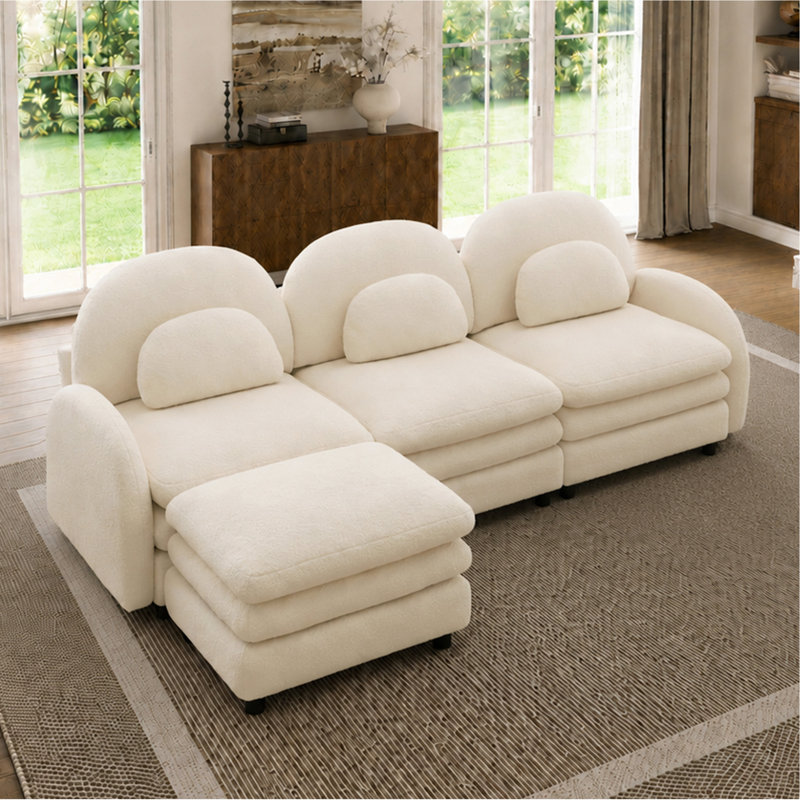 Canapé 3 places Teddy, 98.22", Beige