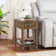 24" Tall Rustic Solid Wood End Table With Built-In Power Outlet And USB Port