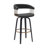 Lynnon Swivel Counter or Bar Height Bar Stool in Faux Leather, Wood and Golden Bronze Metal-1192722644-1199535802-1198740096