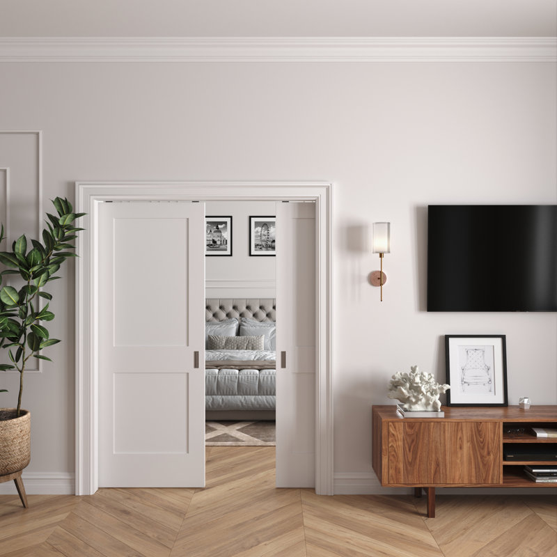 White Solid Core Wood Primed Interior Door Slab 22 x 80