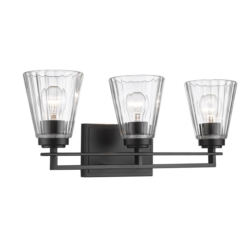 Éclairage pour meuble-lavabo 3 lumières Babrak, Noir mat