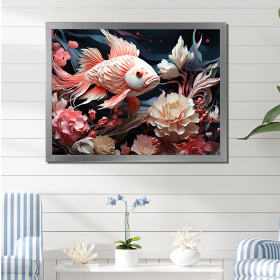 Coral and Sharks Collage Symetry I - plage et océan, reproduction d'art mural