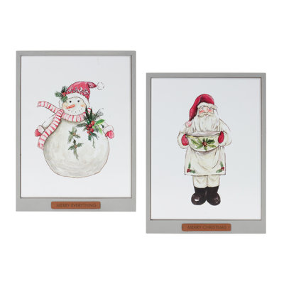 Père Noël et bonhomme de neige Grenda 2 pièces