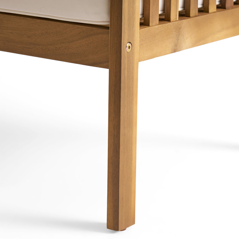 Chaise de patio pour l'extérieur avec coussins, Structure brune / coussins crème