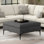 Repose-pieds de rangement pour table basse 36 po avec couvercle relevable Rebecca