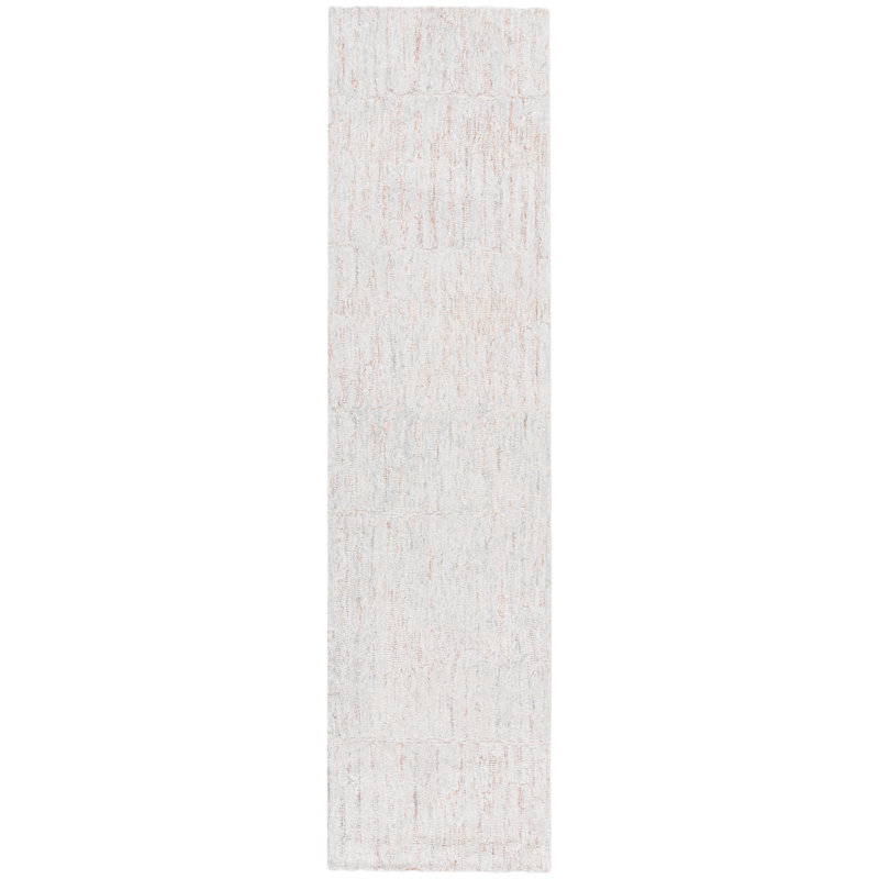 Tapis Pranita 228 en rouille / gris, Tapis de couloir 2 pi 3 po x 9 pi