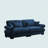 Modern Two-Seater Sofa With Bolstered Armrests, Velvet 2-Seater Sofa With Waist Pillows And Throw Pillows-937028400