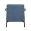 Fauteuil d'appoint décontracté de style transitionnel 1 pièce en tissu bleu avec cadre gris foncé et meubles de salon en bois massif-1331251454
