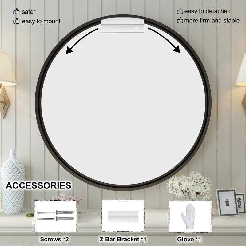 Metal Rectangle Wall Mirror, 24" H x 24" W, Shiny Gold
