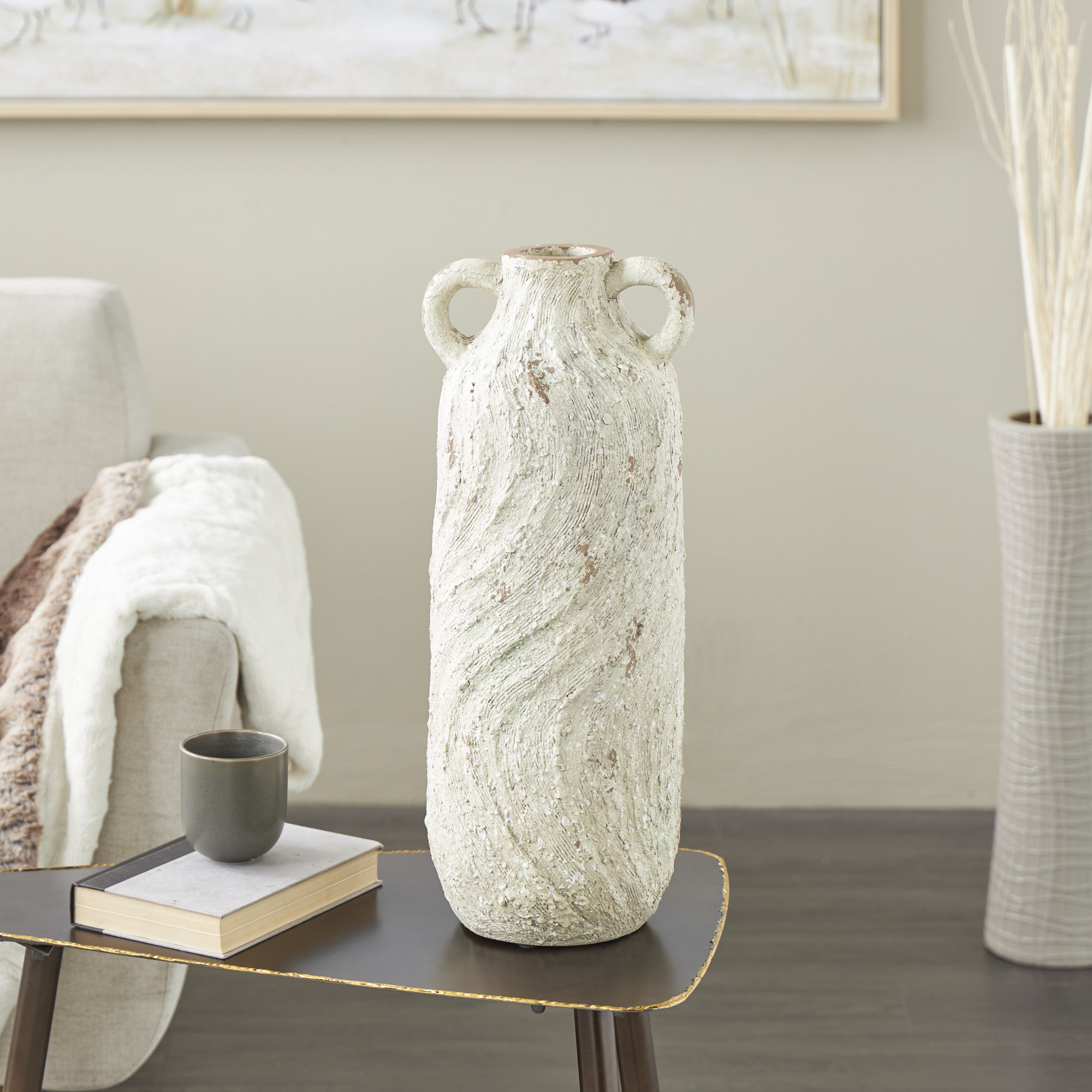 Clairabelle Magnesium Oxide Table Vase, 22.05" H x 8.35" W x 8.70" D