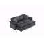 Canapé 2 places avec 4 coussins et 2 repose-pieds en velours côtelé Corduroy, gris-118053443