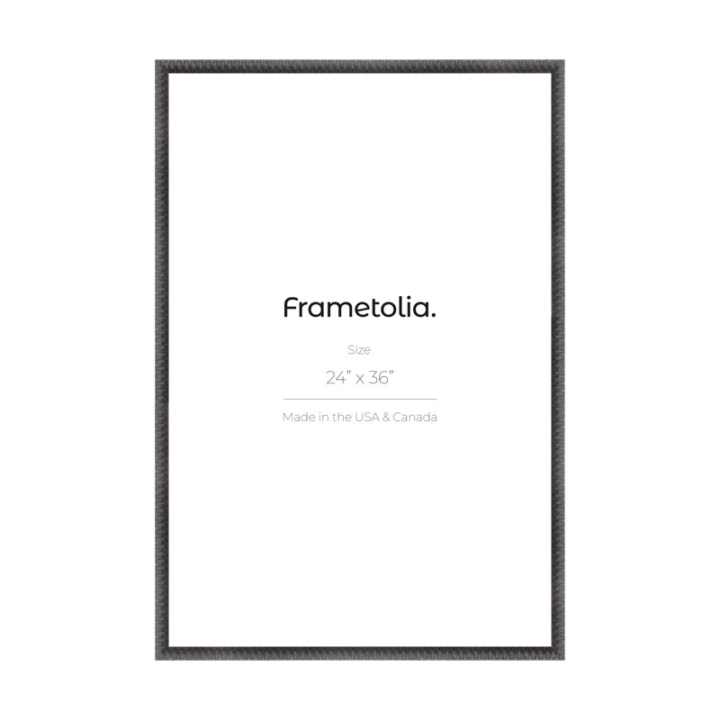 Cadre mural Frametolia Art Deco - largeur 1-1 / 8 po - sans passe-partout, 24 po x 36 po, Noir