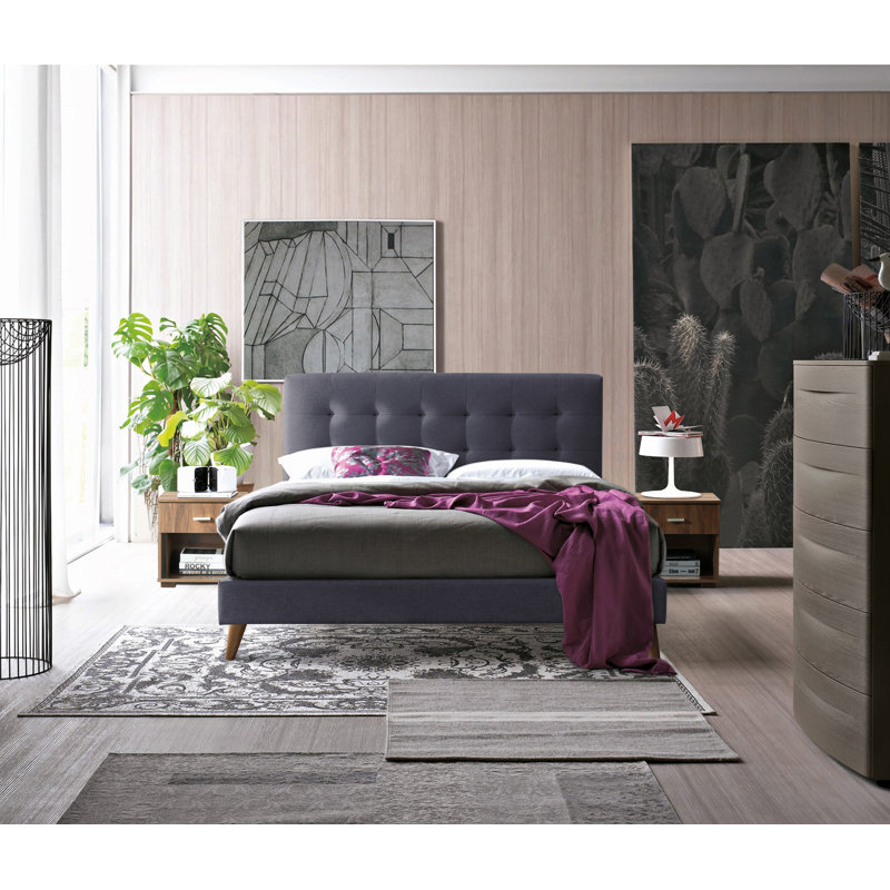 Morris Upholstered Bed, Dark Grey, Kingsize (5')