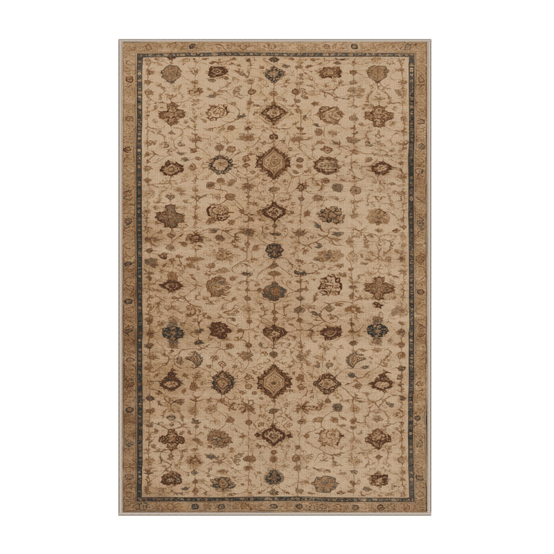 Machine Washable Persian Brown Area Rug, Rectangle 2' x 3'