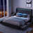 Komor Upholstered Storage Bed with Charging Station and LED Lights-966846-966844