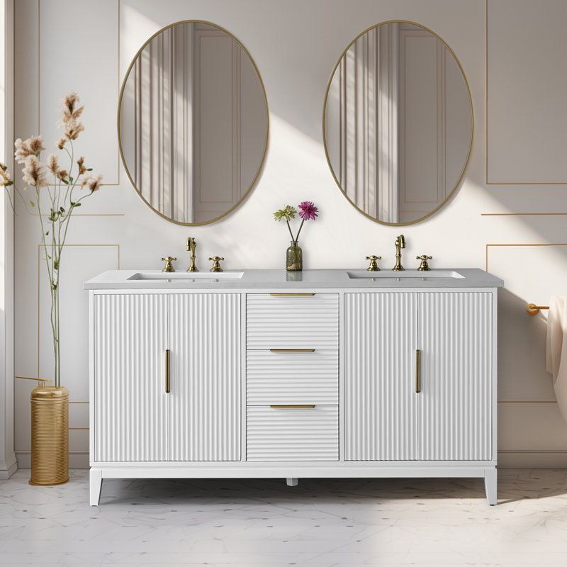 Ensemble de meuble-lavabo double 60 po Lissandra
