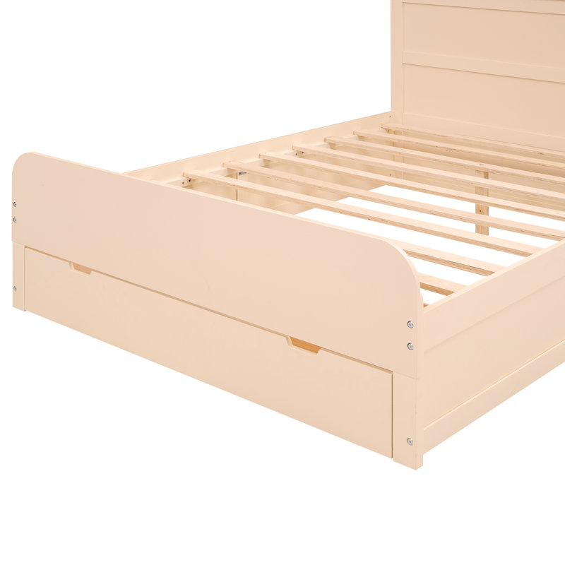 Platform Bed with Storage Headboard and a Big Drawer
