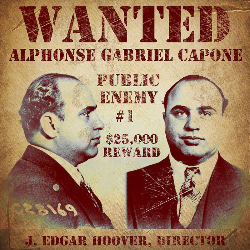 Art sur toile tendue avec trinité de la collection Trinx Vintage Apple, Al Capone VINAPP120976, H 36 po x l 36 po