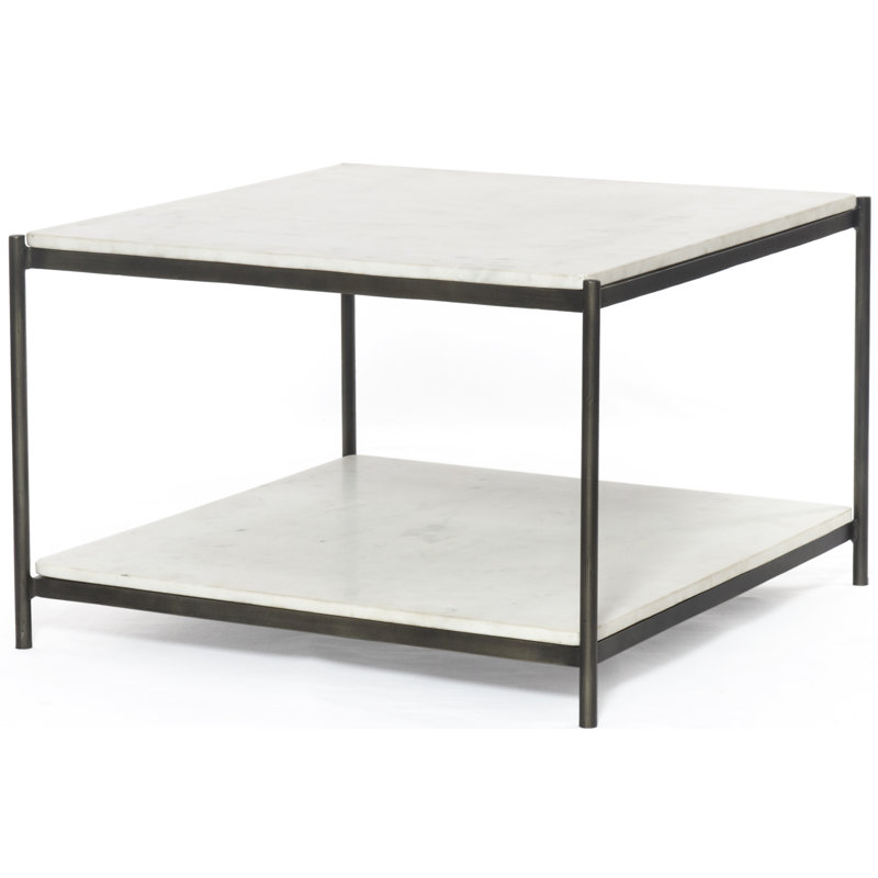 Felix Marble Coffee Table, Hammered Gray
