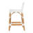 Estella 24.5 in. Seat Height Rattan Low Back Bar Stool, Smooth White-1852299693-1865252313