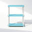 Étagère Turn-N-Tube à 3 niveaux avec présentoir compact et multifonctionnel, 29,5 x 60 x 75 cm, idéale pour le salon, la chambre ou le bureau, bleu clair et blanc.-105401850-98104136