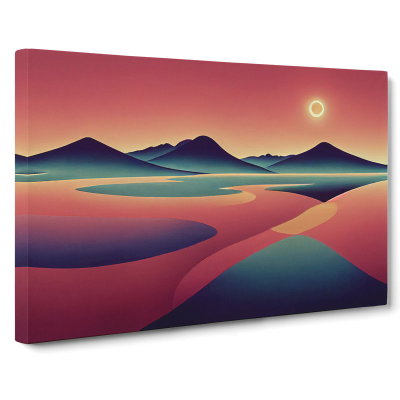 XXX-H1022-WF-8290X Statuesque Abstract Mountains - Wrapped Canvas Print, 40cm H x 60cm W x 3cm D