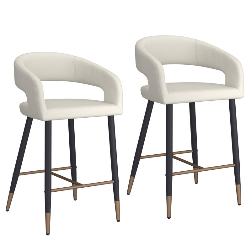 Benesha Upholstered Counter Stool, Beige