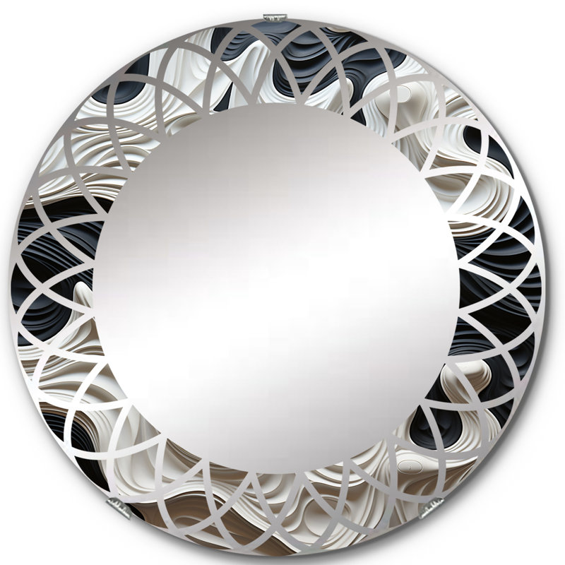 Zirak - Miroir mural moderne rond, 24 po x 24 po