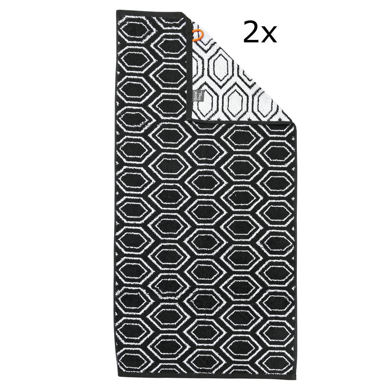 Holden Cotton Midweight Jacquard Hand Towel, Black
