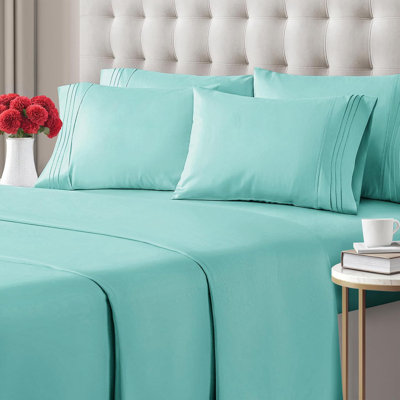 Ensemble de draps 6 pièces, draps rafraîchissants doux, respirants et infroissables, literie de luxe pour hôtel