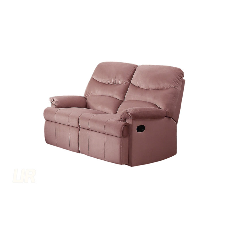Causeuse inclinable manuelle luxueuse en velours 2 places avec accoudoirs moelleux pour un salon confortable