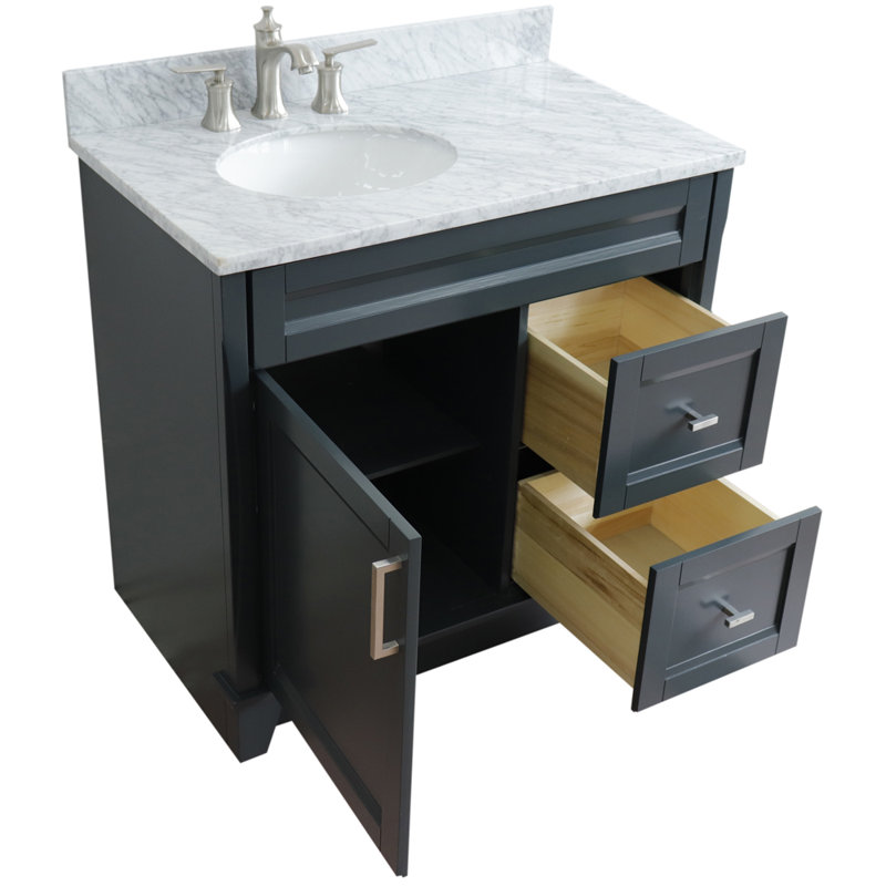 Ensemble de meuble-lavabo simple 37 po Soleia, Gris foncé