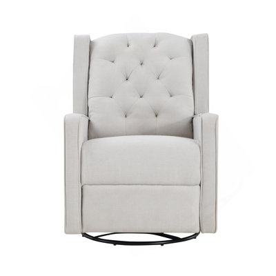 Fauteuil inclinable et pivotant Milah en tissu gris clair