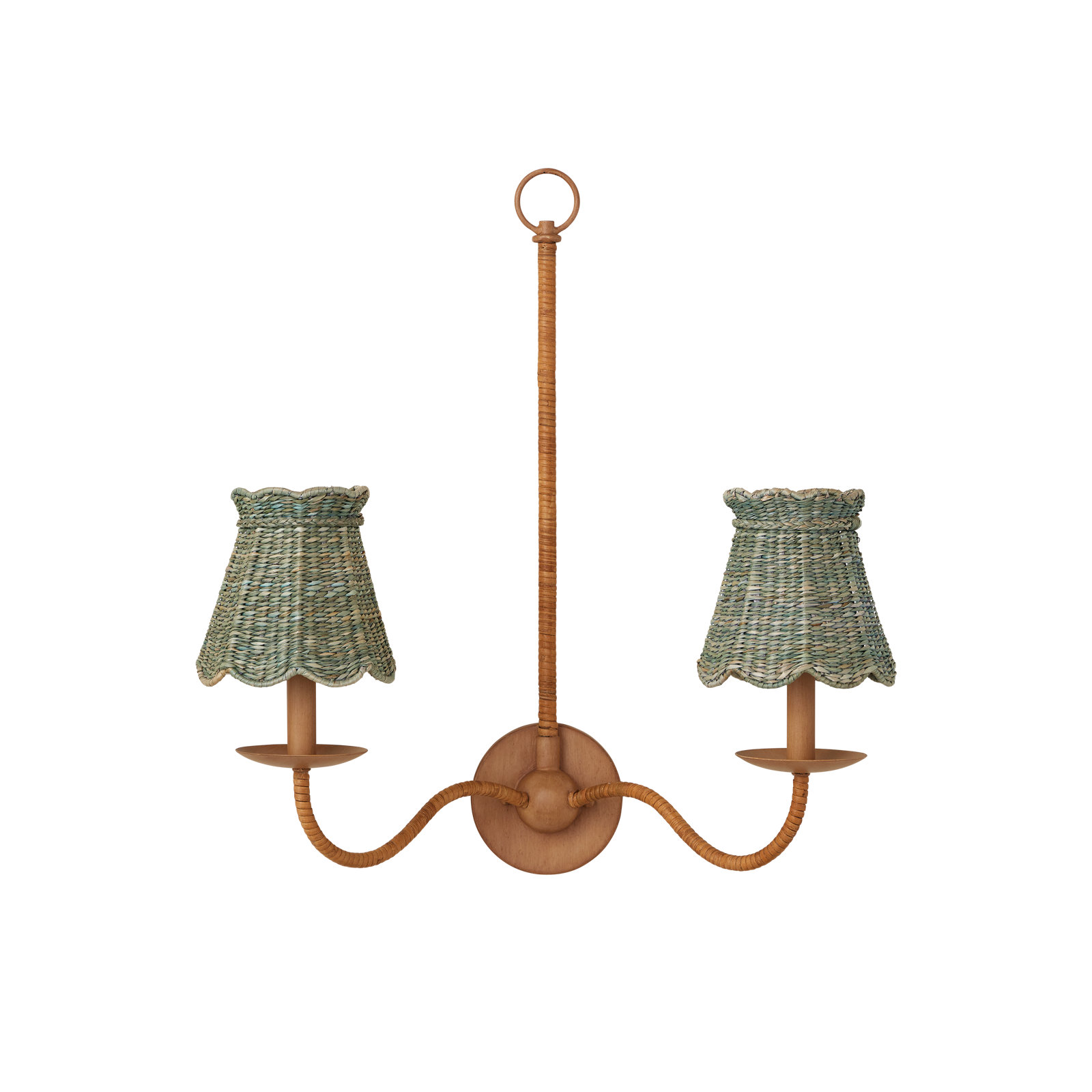 Annabelle Natural Tapered Chandelier Shade, Teal